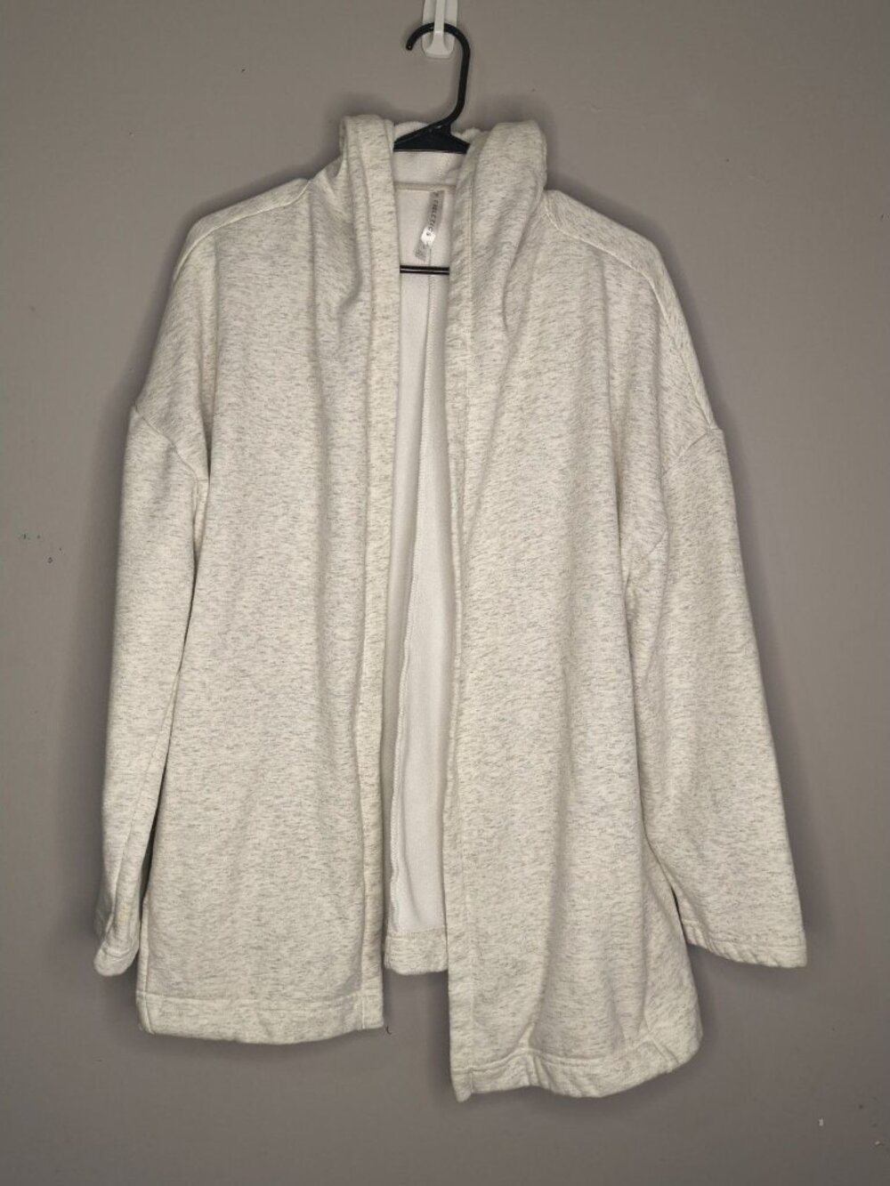 Fabletics Womens Vanessa Hooded Cardigan/Sweatshirt Pockets Ice Heather Size L